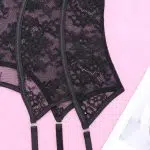 Midnight Allure Black Lace Corset Waist Details