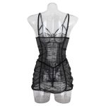 Ensemble nuisette en dentelle à pois minuit, vue de dos