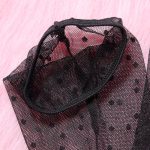 Ensemble nuisette en dentelle à pois de minuit, détails en maille