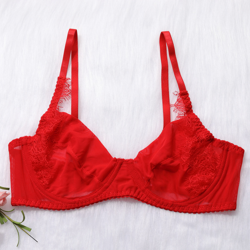 Red Delicate Shadow Sheer Bra and Panty Set Bra Show Красный комплект из прозрачного бюстгальтера и трусиков Delicate Shadow с бюстгальтером Show