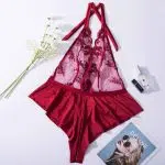 Rød Enchante Halter Neck Blonde Teddy Rød Enchante Halter Neck Blonde Teddy