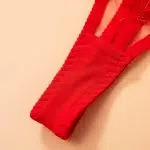 Red Sheer Lace sukkanauha Alusvaatteet Ensemble haaran yksityiskohdat