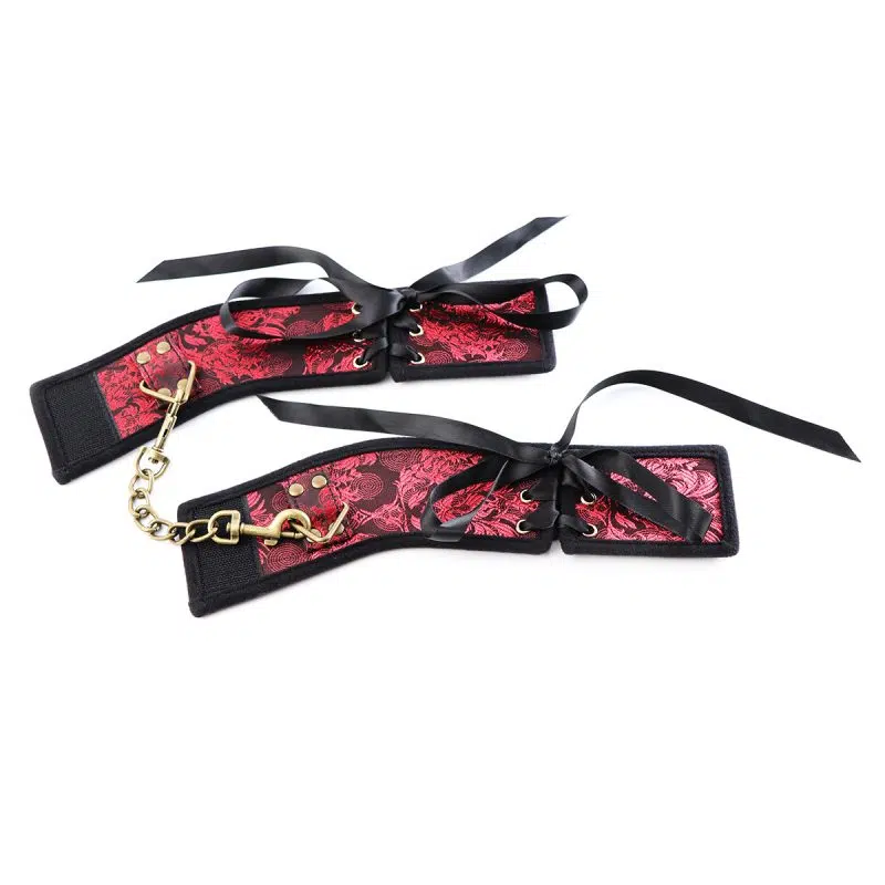 Scarlet Lace Bondage Collar Set Display