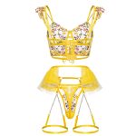 Комплект кружевного корсета с цветочной вышивкой Sunburst, вид сзади Комплект кружевного корсета с цветочной вышивкой Sunburst, вид сзади