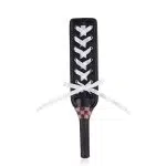 White Exquisite Leather Spanking Paddle with Lace Detail